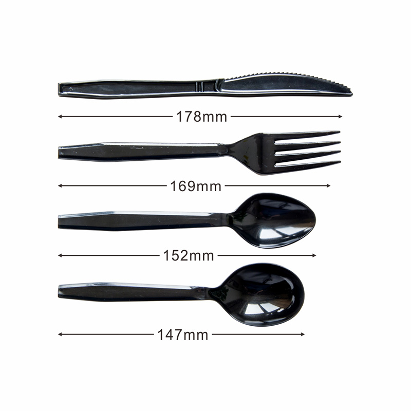 Black Disposable Plastic PS Utensils